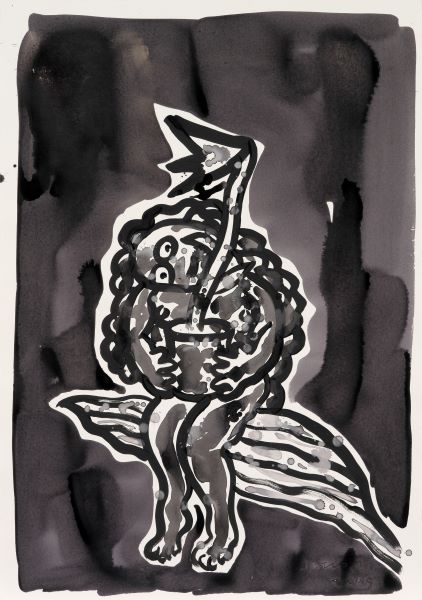 [2009] Lily, Acrylic Ink on paper, 100X71cm